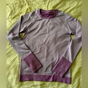 Lululemon Long Sleeve Thermal in Purple Stripe